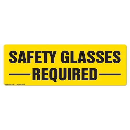 Signmission Safety Glasses Required 18in Non-Slip Floor Marker, 16" x 16", FD-2-R-16-99826 FD-2-R-16-99826